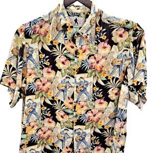 REYN SPOONER ELVIS PRESLEY MEN'S XXL/2XL BUTTON UP 100% RAYON HAWAIIN SHIRT